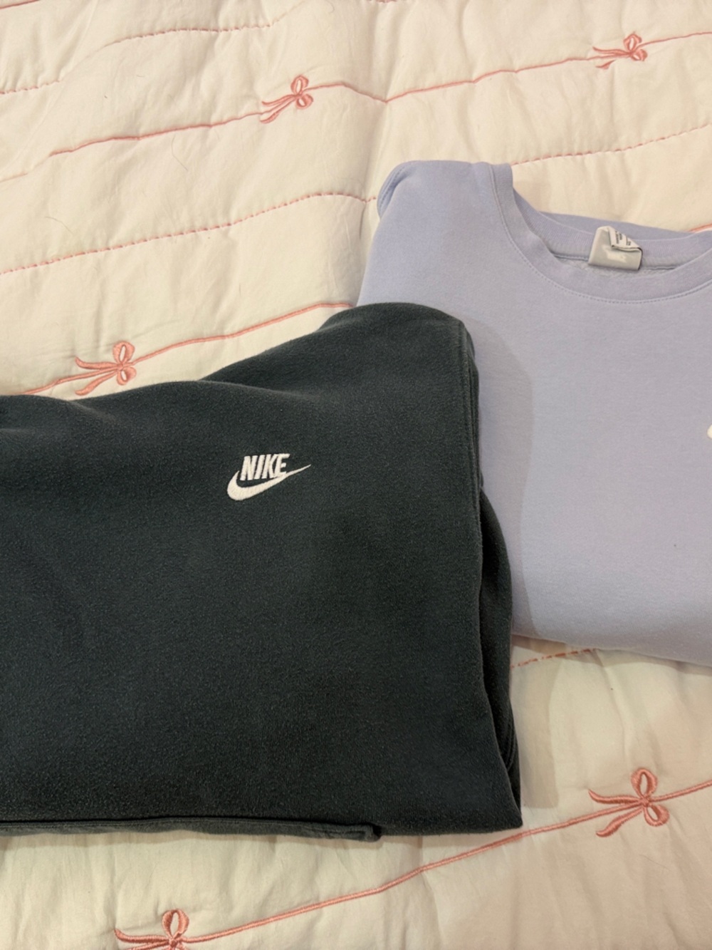 Nike Green Hoodie and Crewneck Lavender Sweatshirt